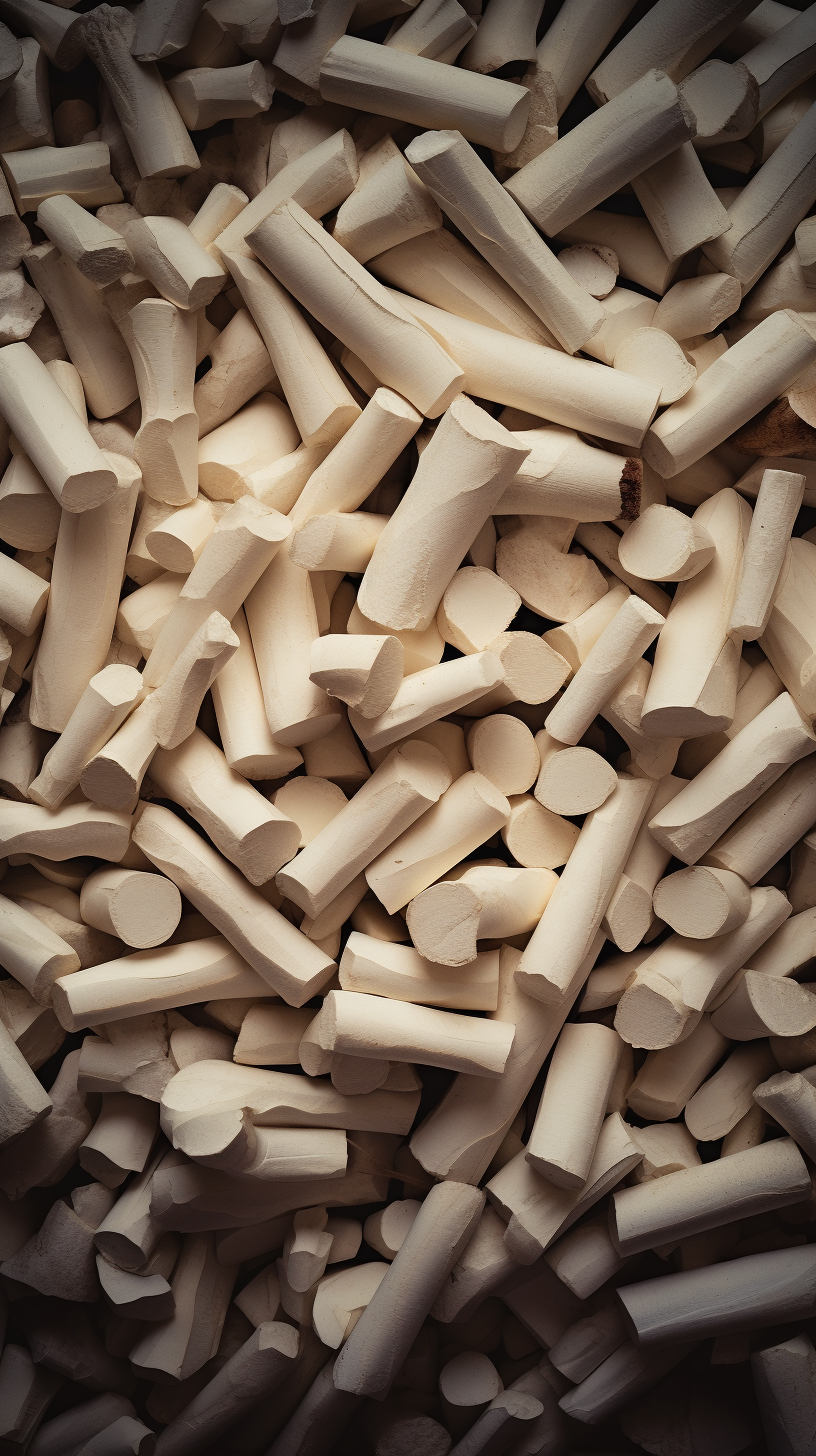 Scattered ivory from a high angle