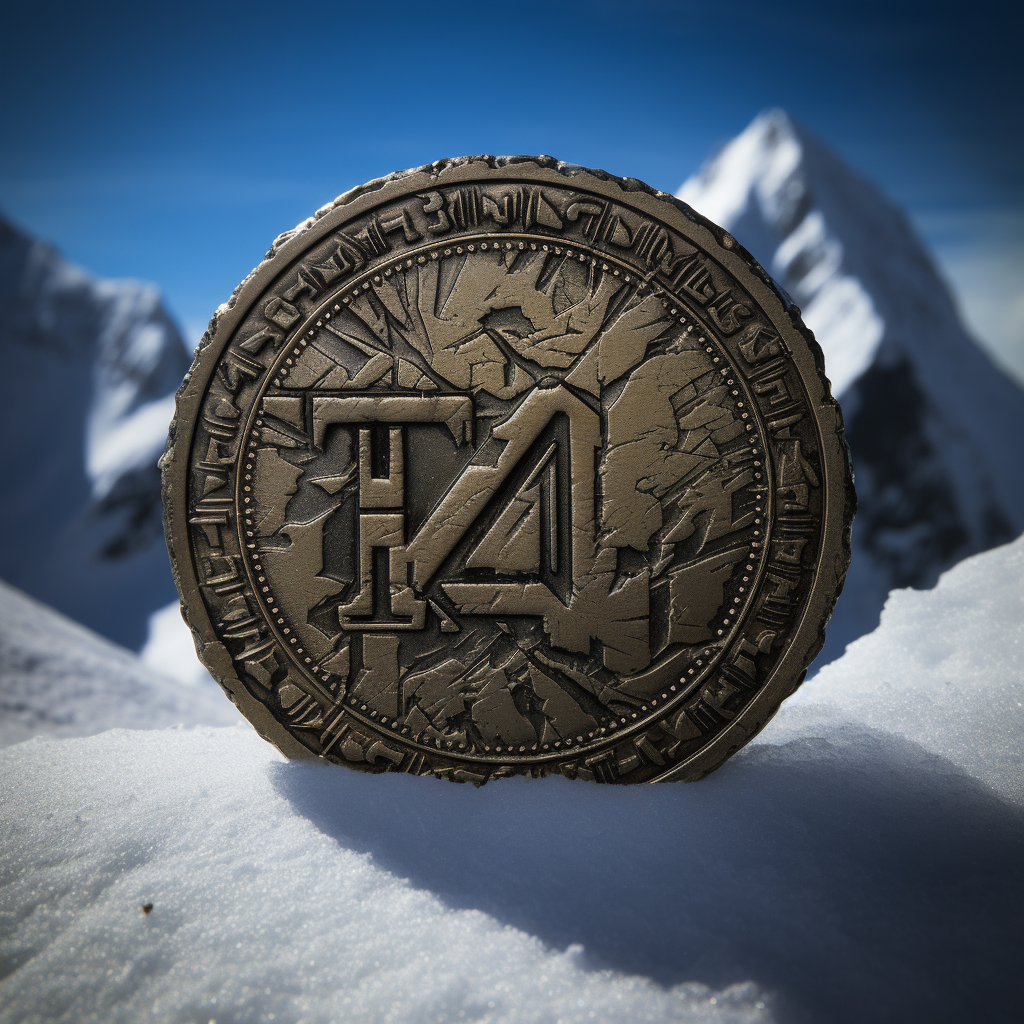 IZN Coin Snow Mountain Simple Cyberpunk