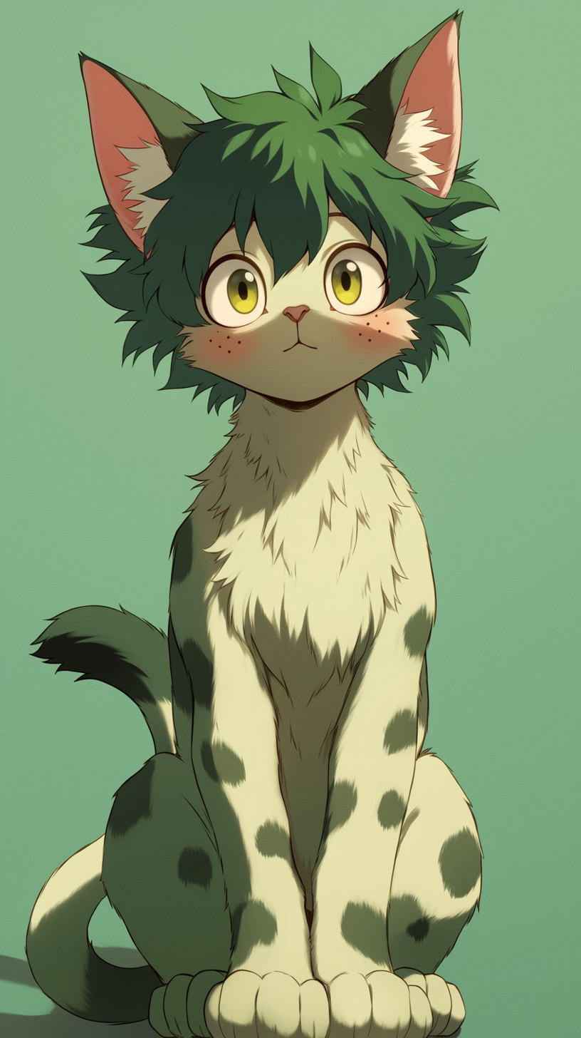 Izuku Midoriya Cat Green Spots