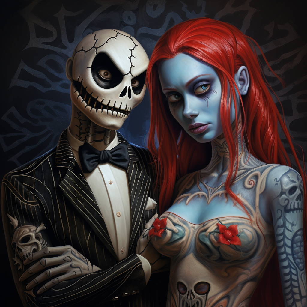 Jack and Sally in hyper realistic style