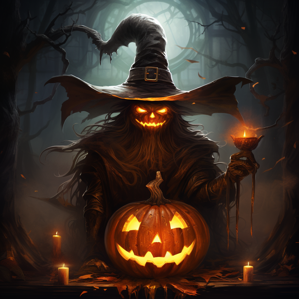 Jack-o'-lantern wizard costume image