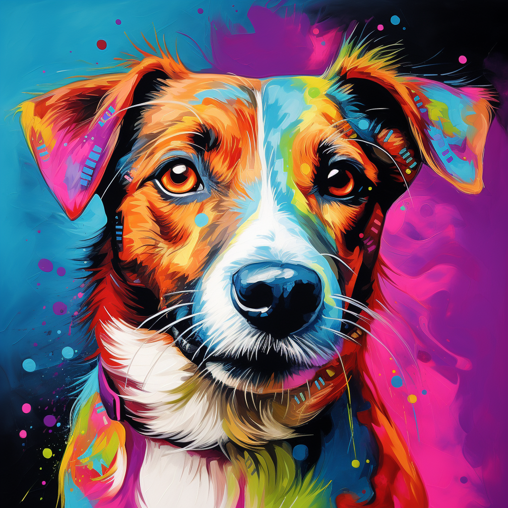 Jack Russell Terrier with 7 Colors