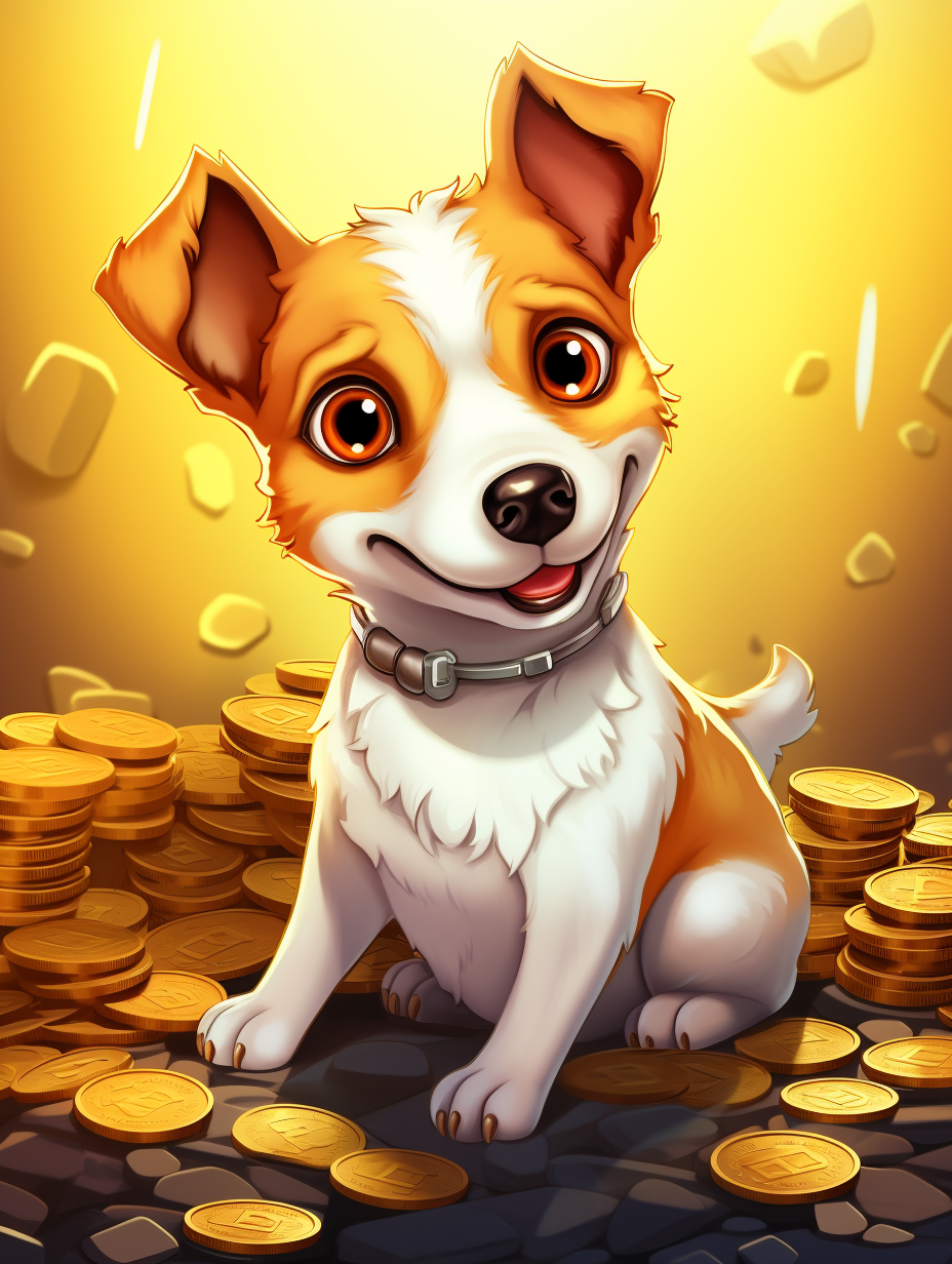 Colorful Jack Russell Terrier with Bitcoin