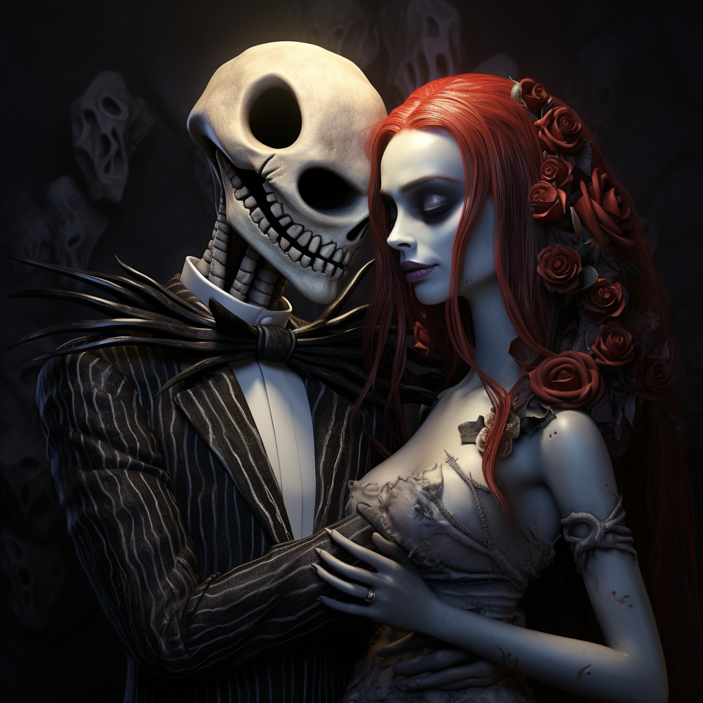 Creepy Realism Image of Jack and Sally