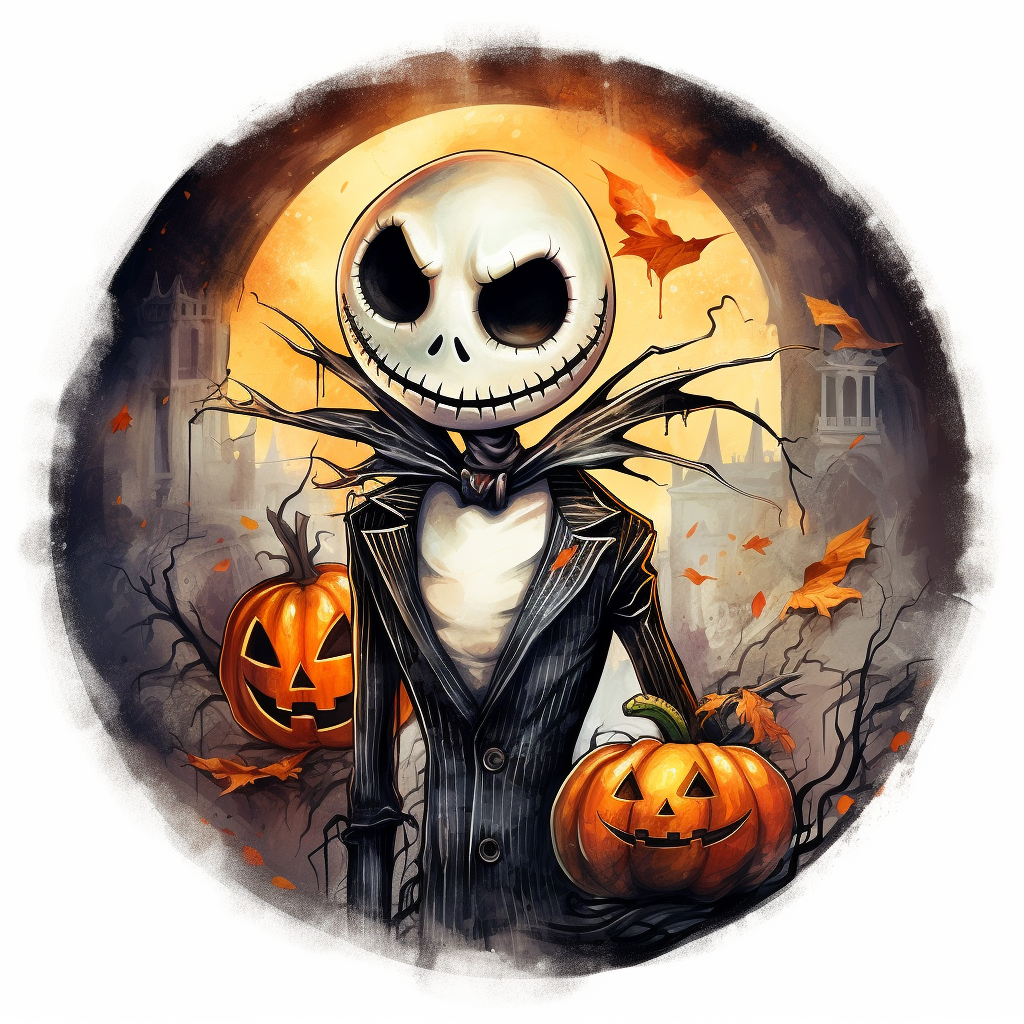 Jack Skellington Halloween Sticker  (5 words)