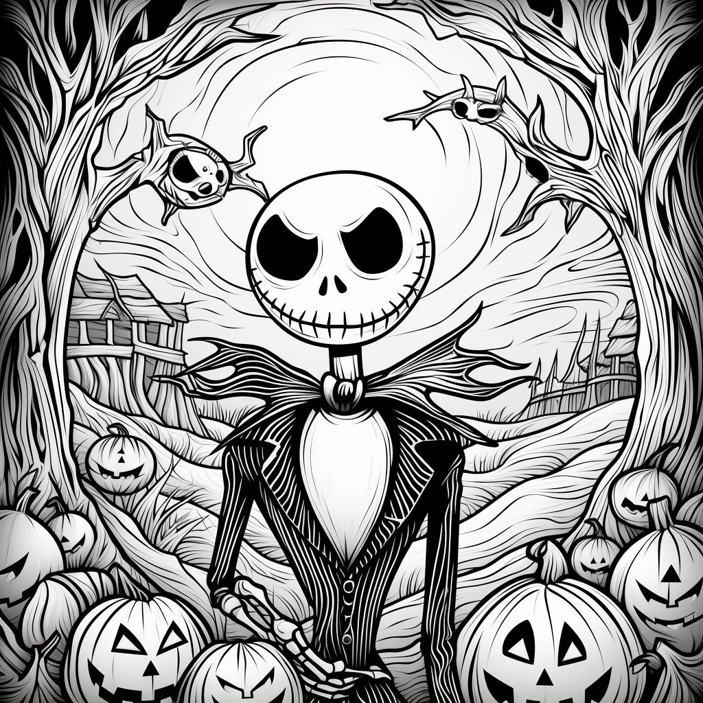 Jack Skellington Halloween Vector Coloring