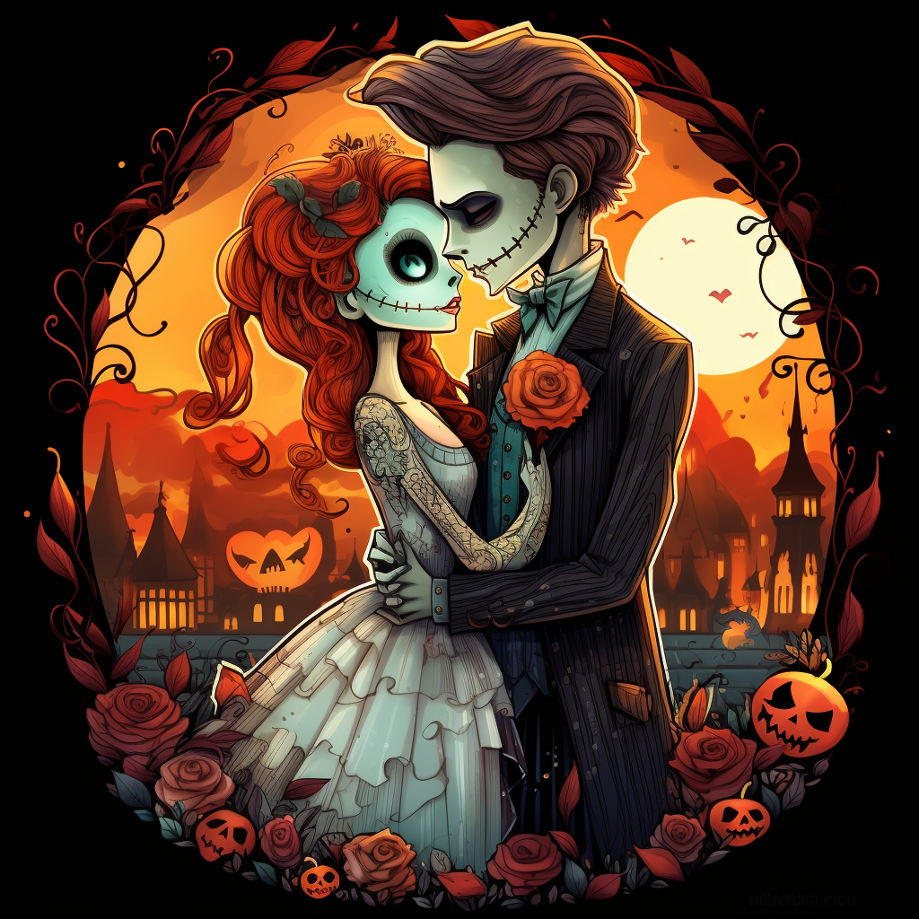 Jack Skellington and Sally Halloween Sticker