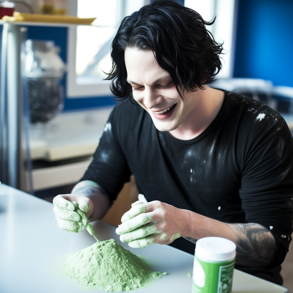 Jack White enjoying kratom powder with a smile