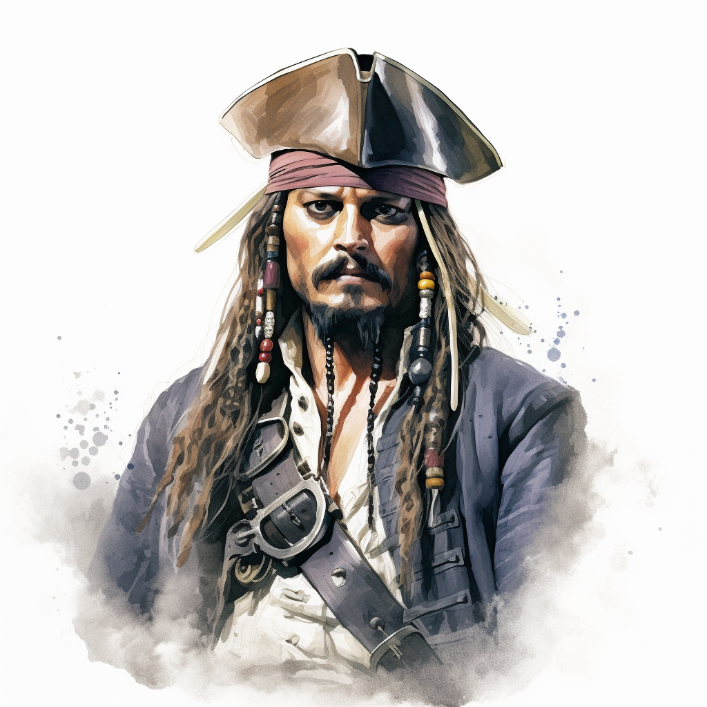 Drawing of Jack Sparrow character