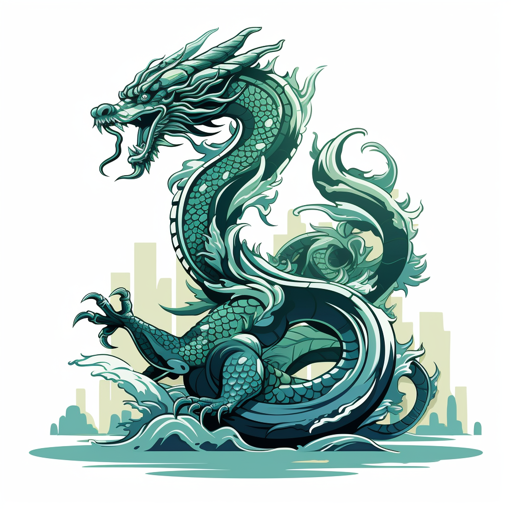 Detailed jade dragon silhouette