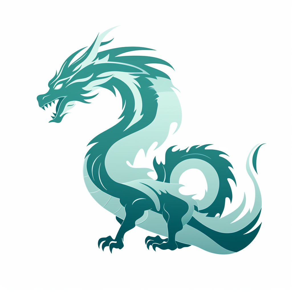 Simplistic jade dragon silhouette