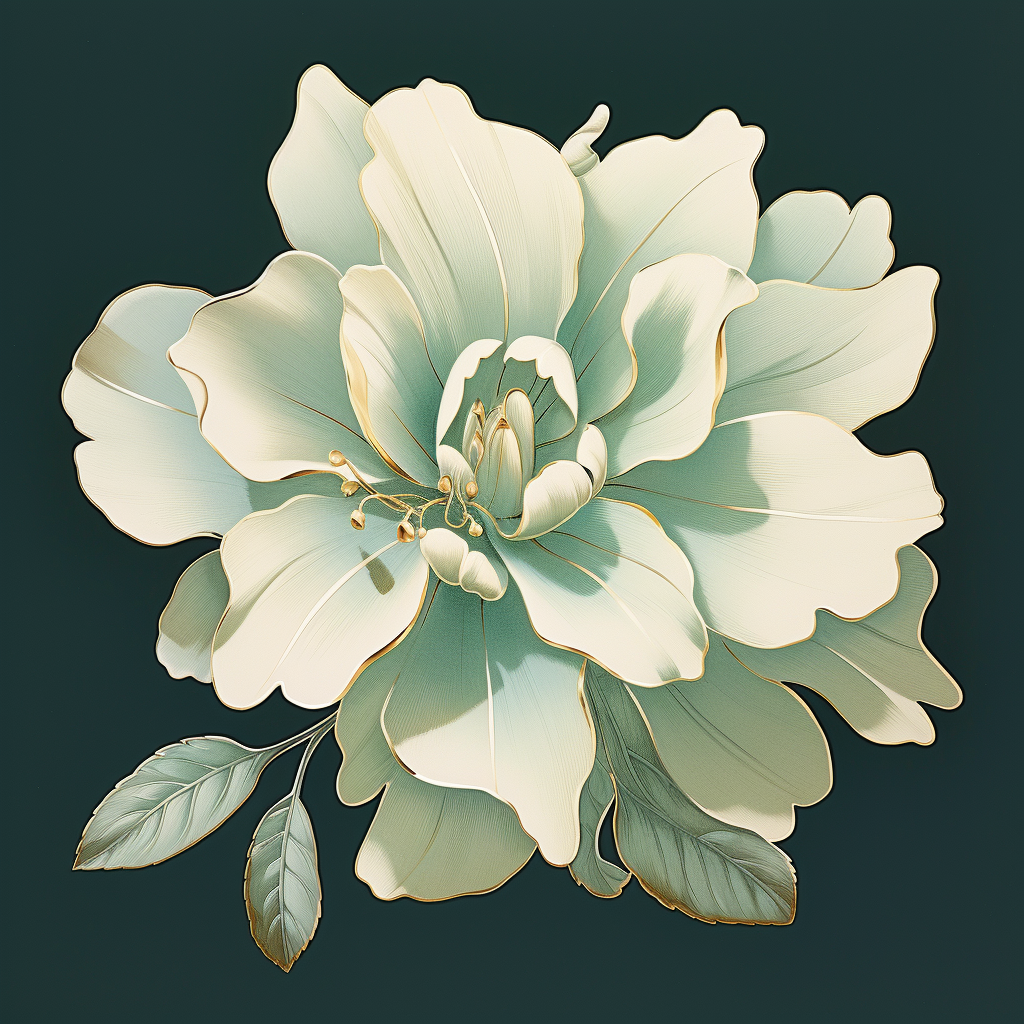 Beautiful jade gardenia flower artwork