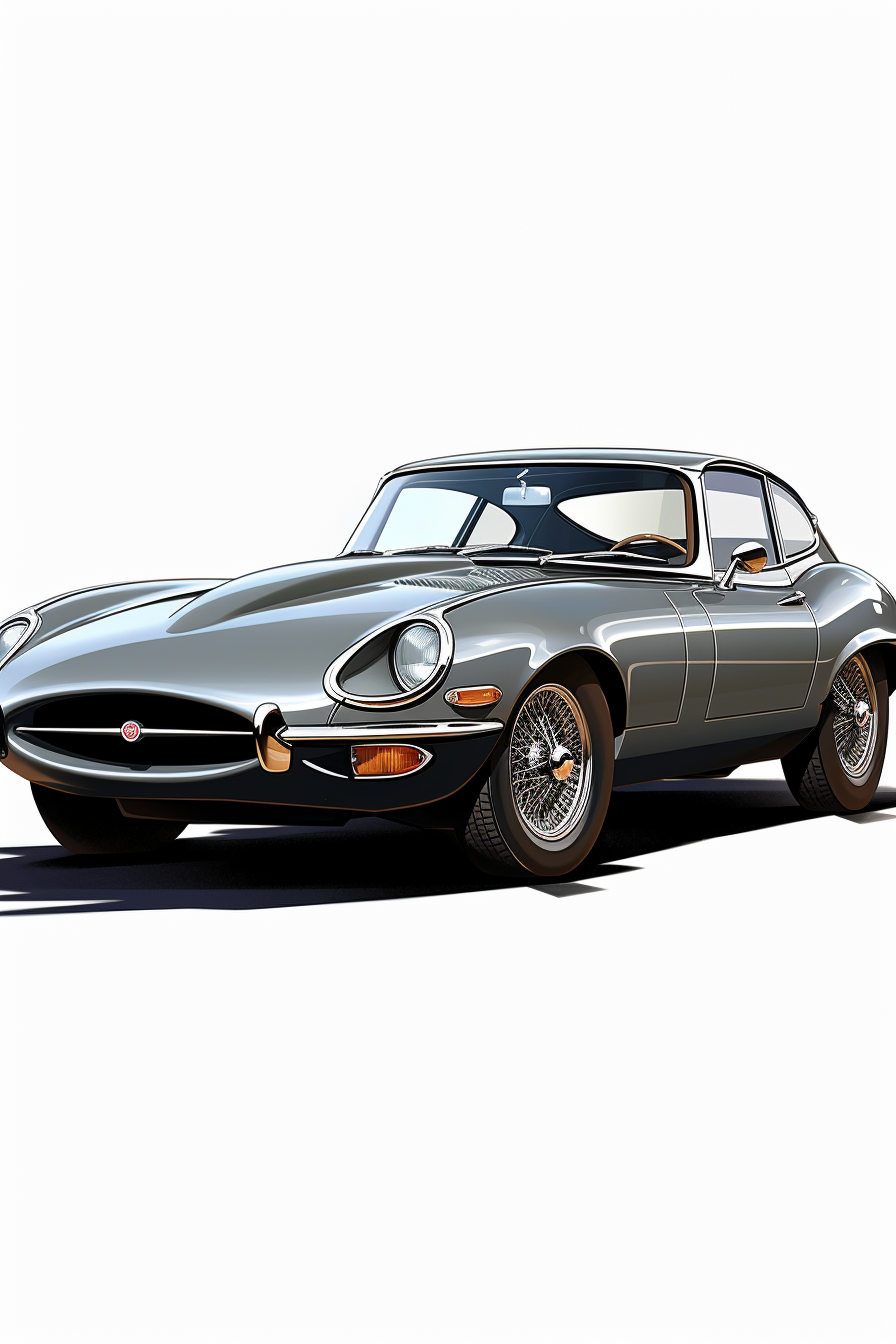 Classic Jaguar Etype on white background