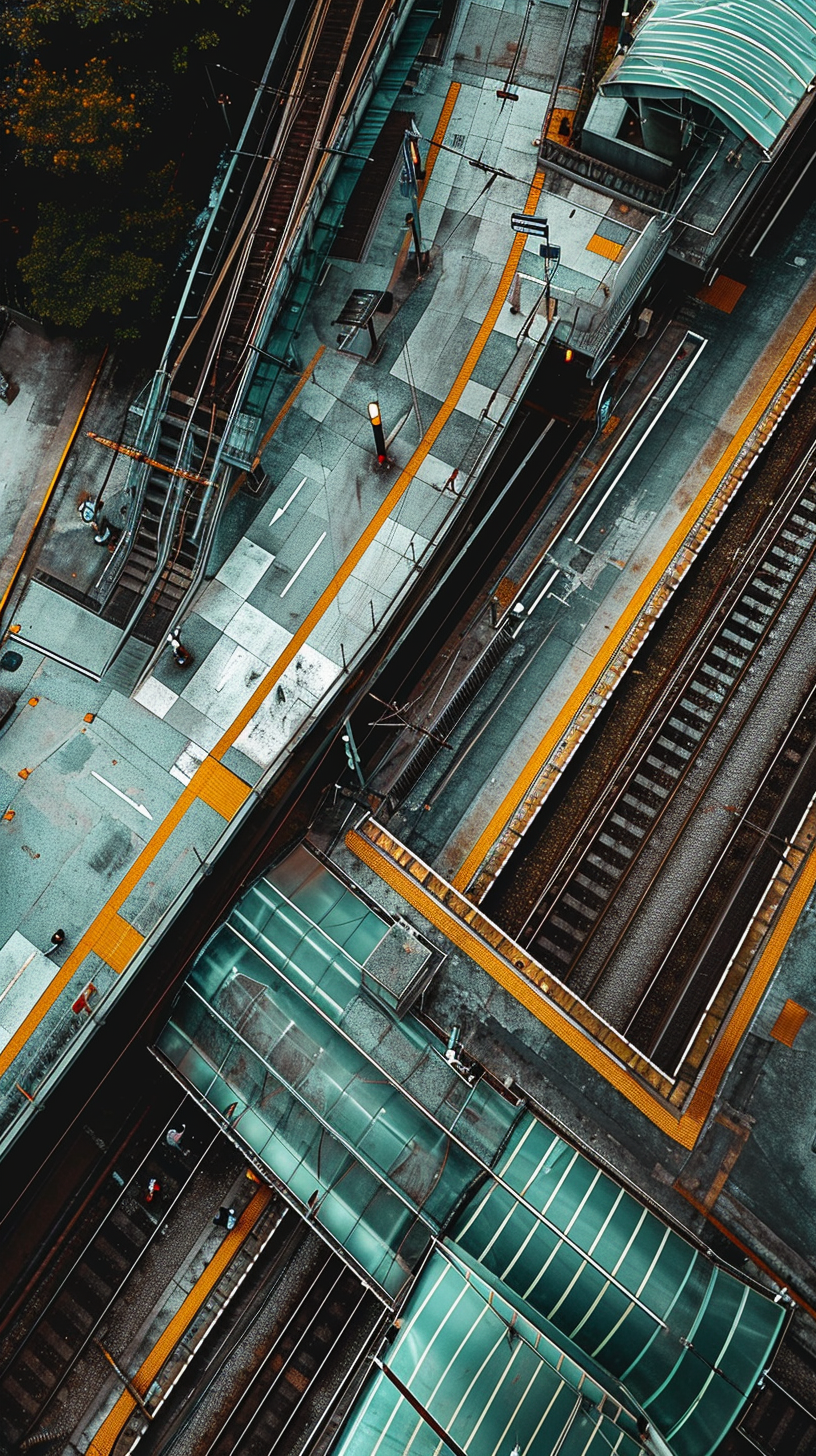 Jakarta metro station with geometric patterns