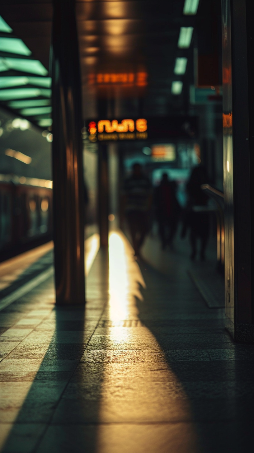 Jakarta Metro Station Sign in Soft Evening Light