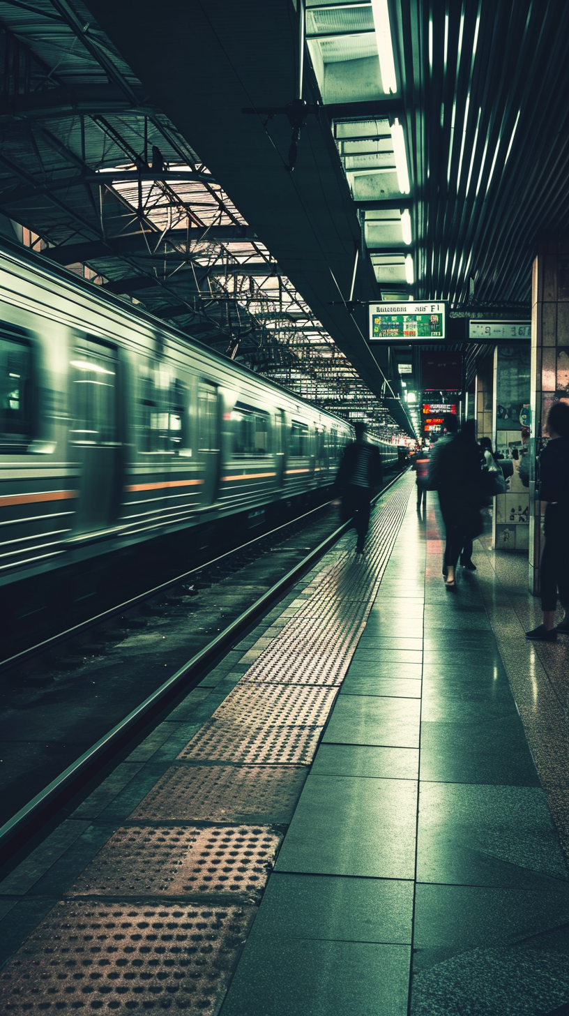 Blurred passengers at Jakarta Metro Station