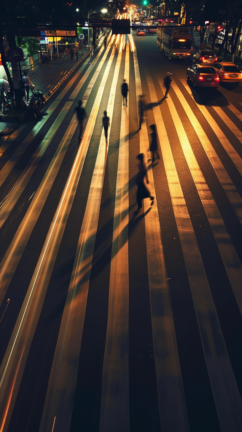 Blurred Motion of Jakarta Pedestrian Crossing