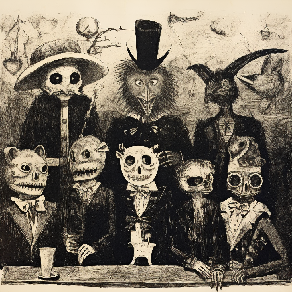 Sketch of James Ensor's Weird Carnival