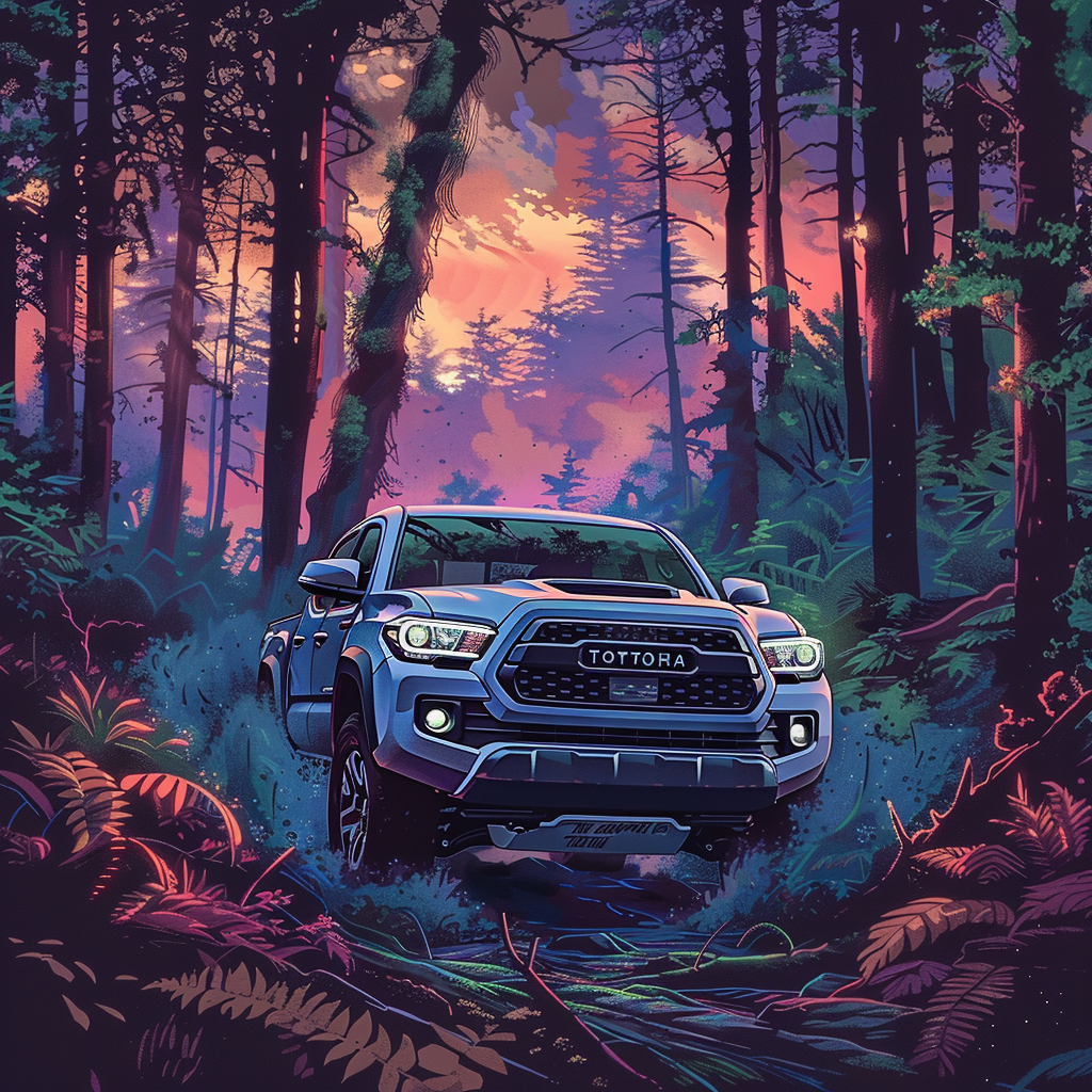 Artistic Toyota Tacoma in Woods