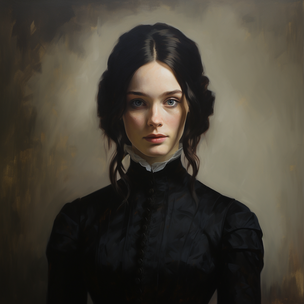 Jane Eyre in Gothic Oil Portrait