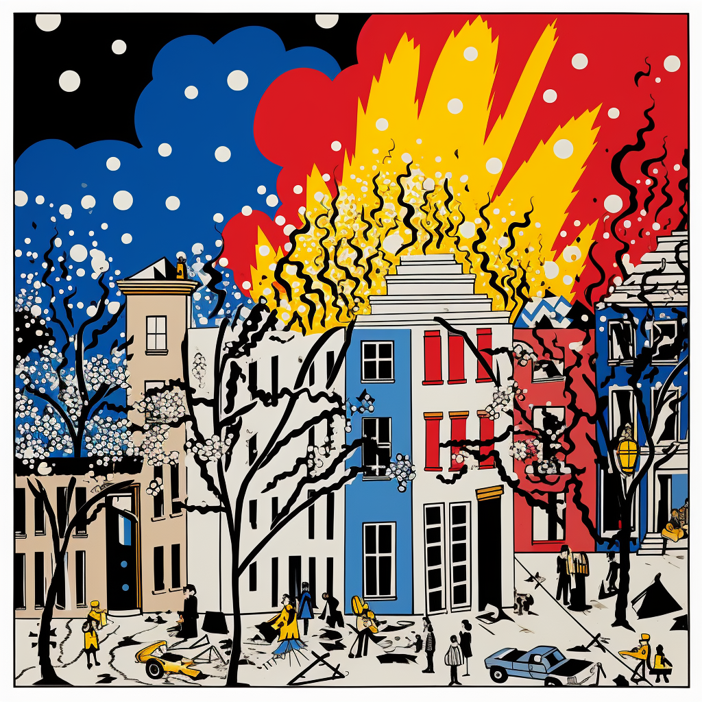 January 6 White House Riots Lichtenstein Style