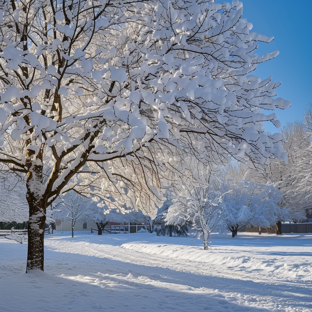 snowy February scene