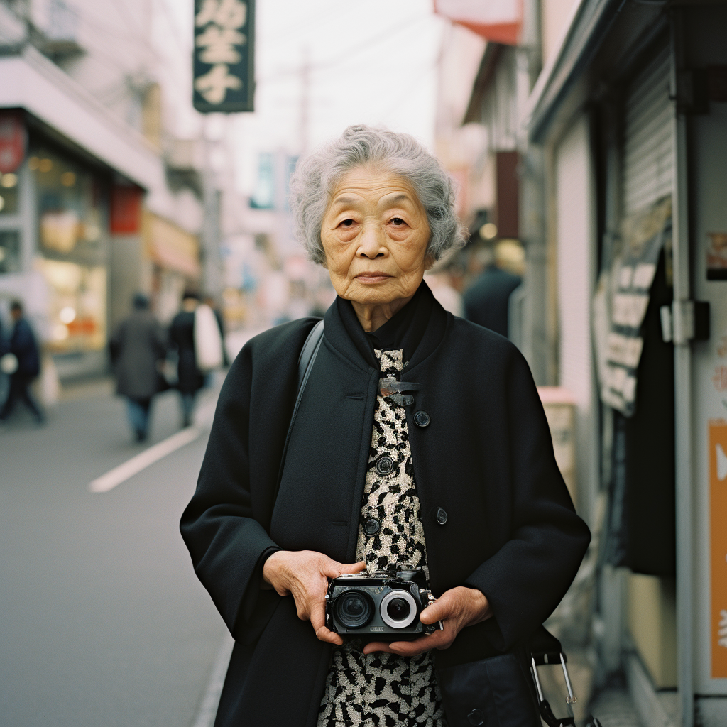 Elderwoman in Japan - Gloomy Street Snap ?