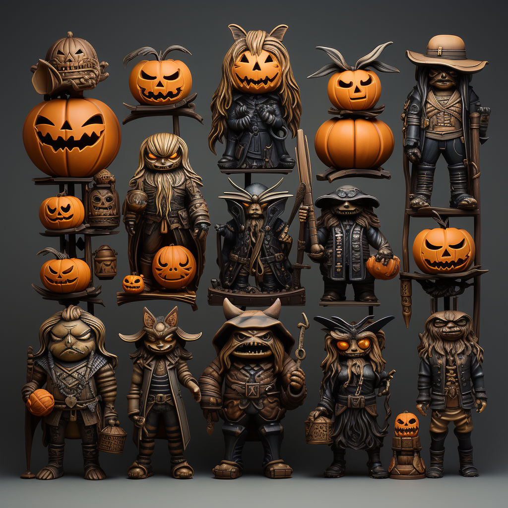 Samurai Miniatures: Fun with Temple People and Pumpkins