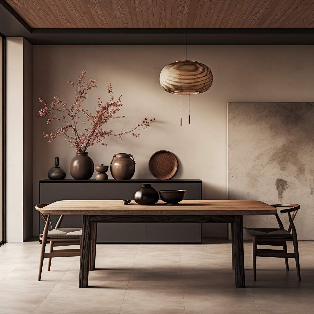 Minimalistic Japandi Dining Room Uplight