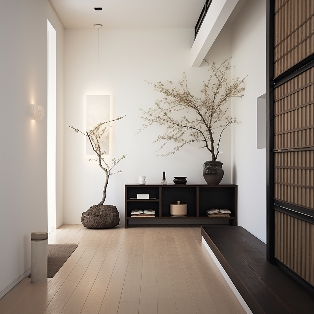 Simple and Minimalist Japandi-style Hallway