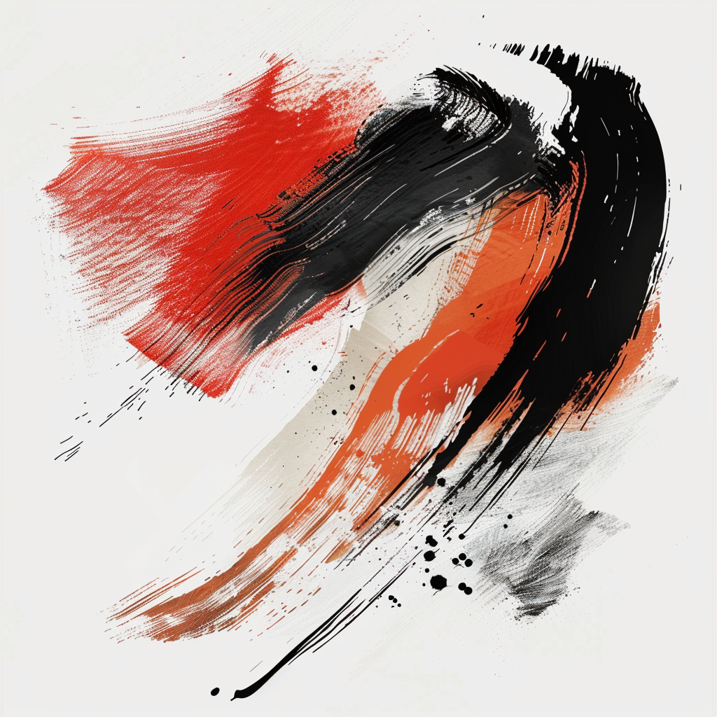 abstract Japanese calligraphic brush strokes