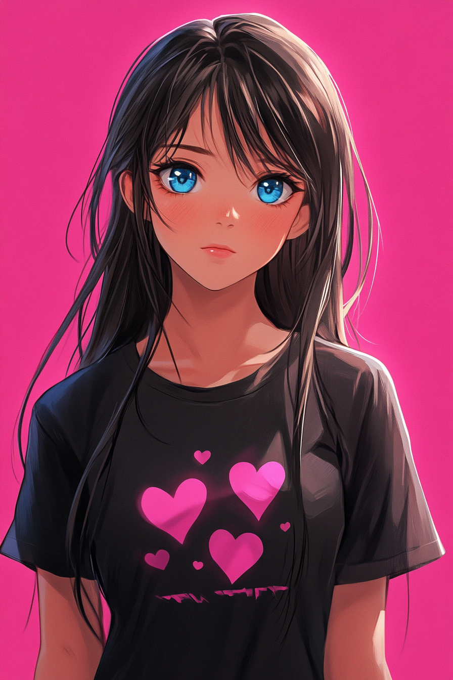 Anime girl with blue eyes