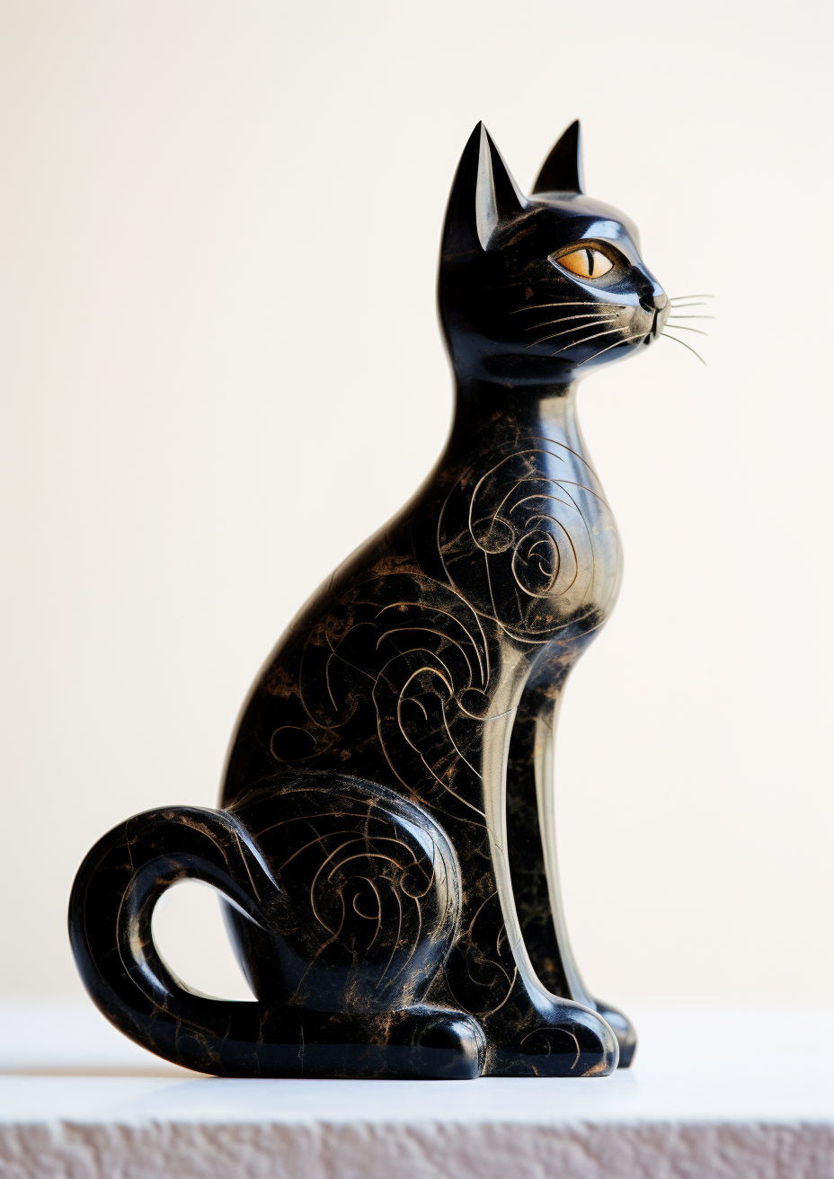 Black cat silhouette sculpture artwork