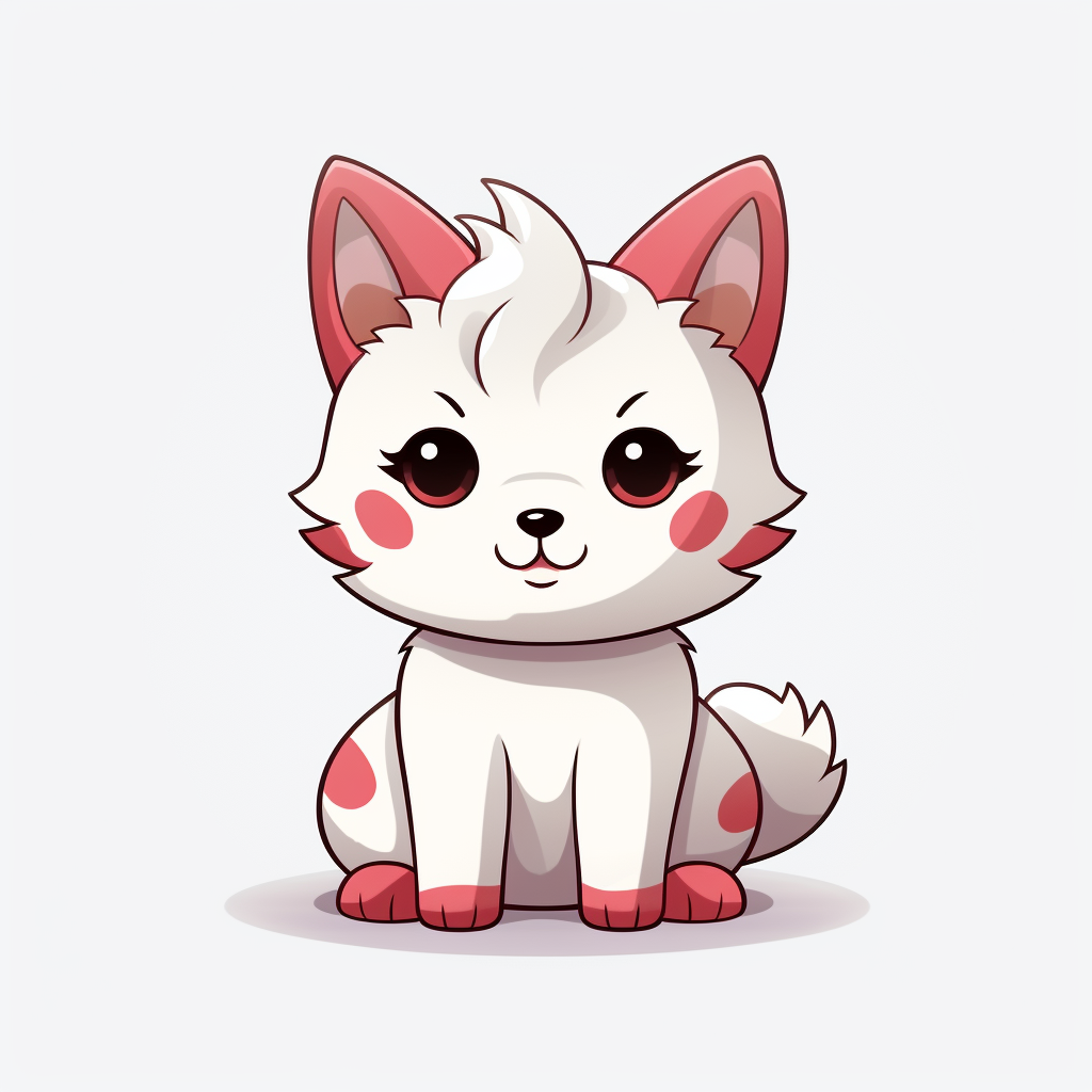 Cute Japanese Wolf Cartoon Image