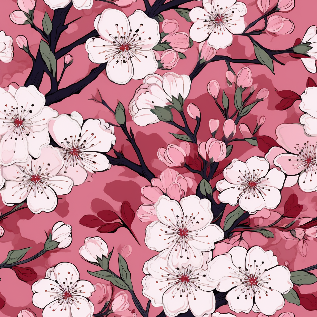 Japanese cherry blossom art in style