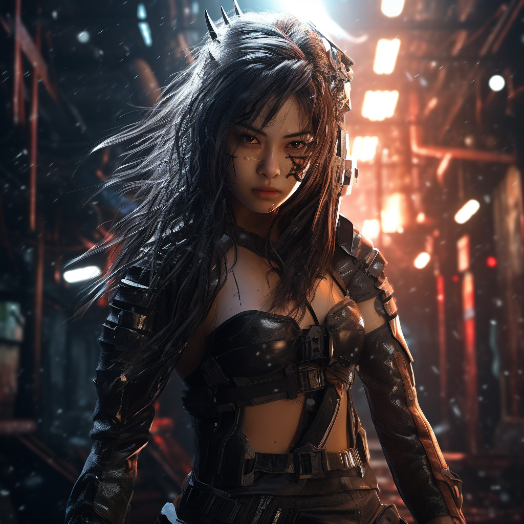 Japanese Cyberpunk Girl with Tiger Claw Blades