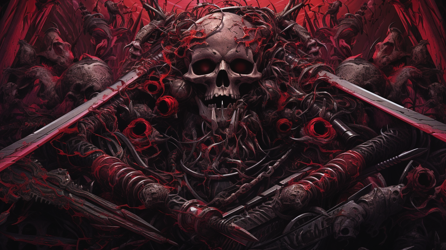 Vibrant Japanese Death Metal Fusion Artwork