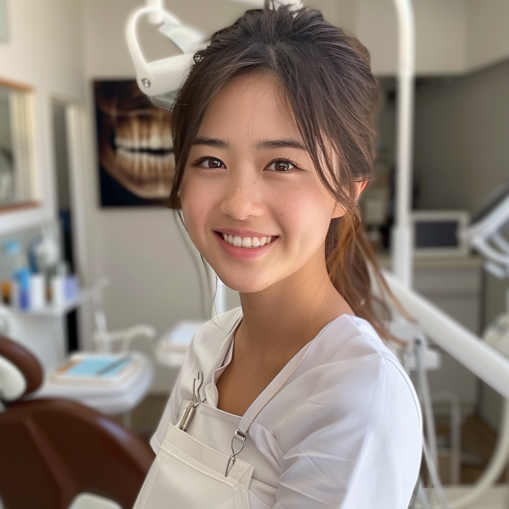 Japanese dental assistant smiling