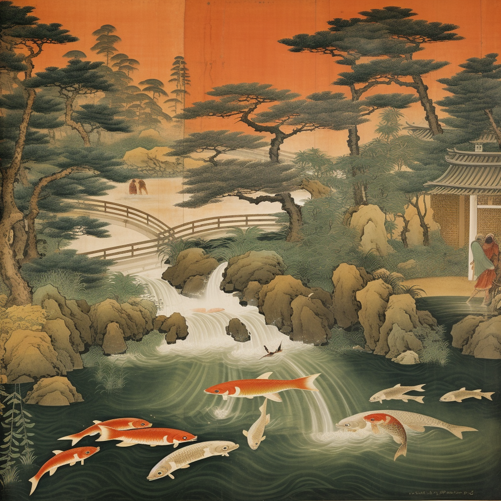 Tranquil Japanese Gardens with Koi Ponds