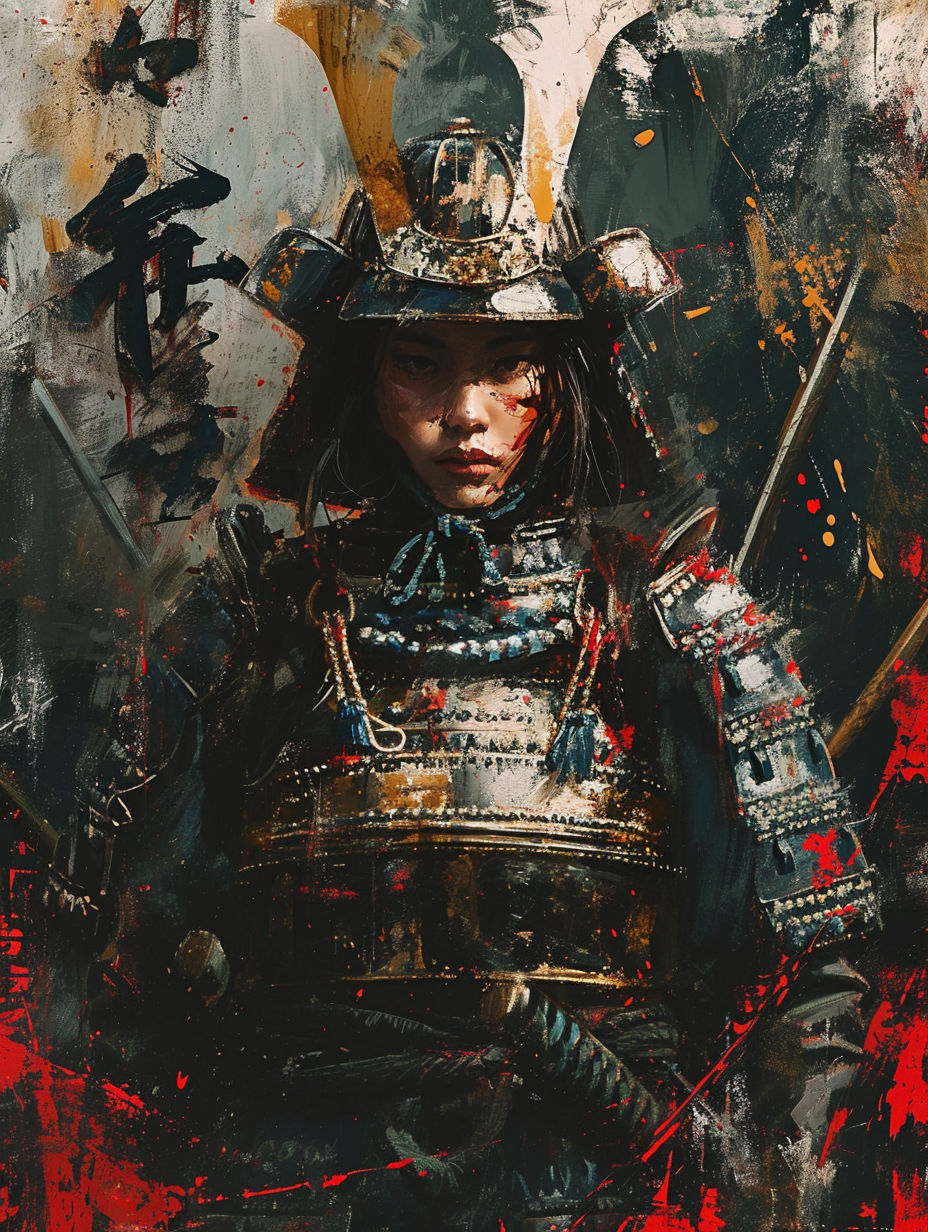 Japanese girl in samurai armor