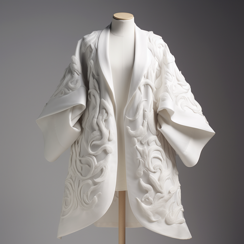 Japanese Haori with White Filigree Design