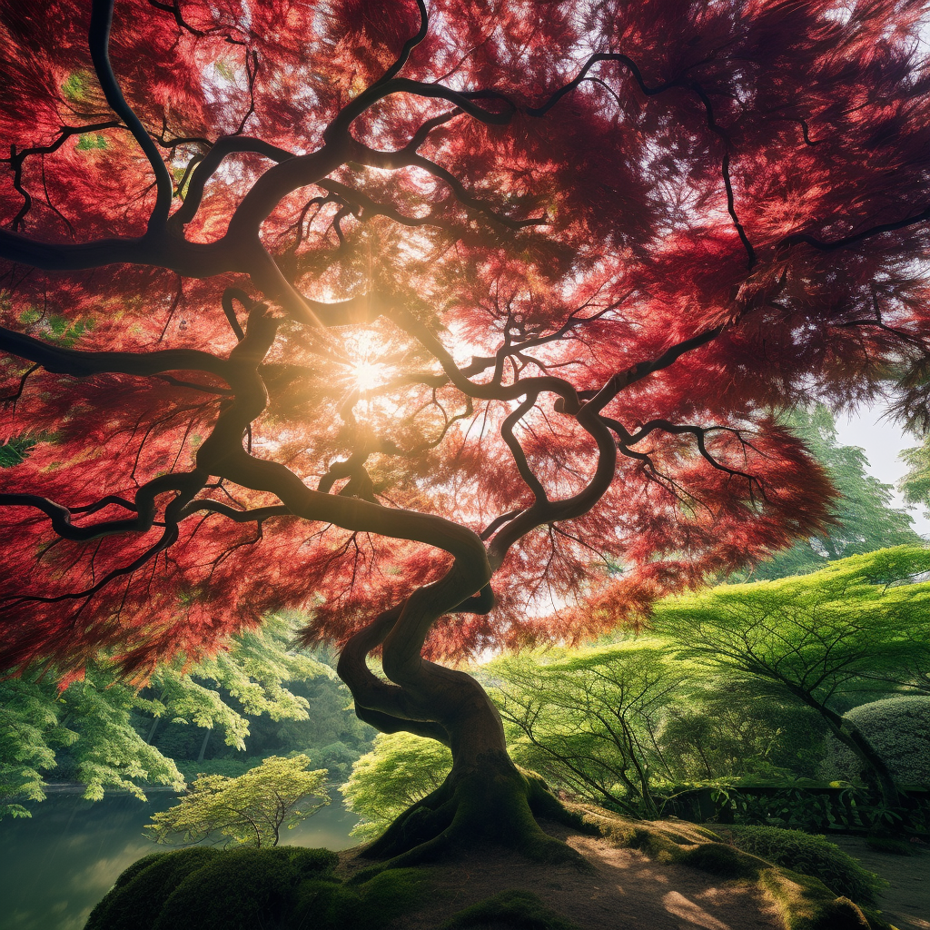 Close-up of Japanese Maple in Spring