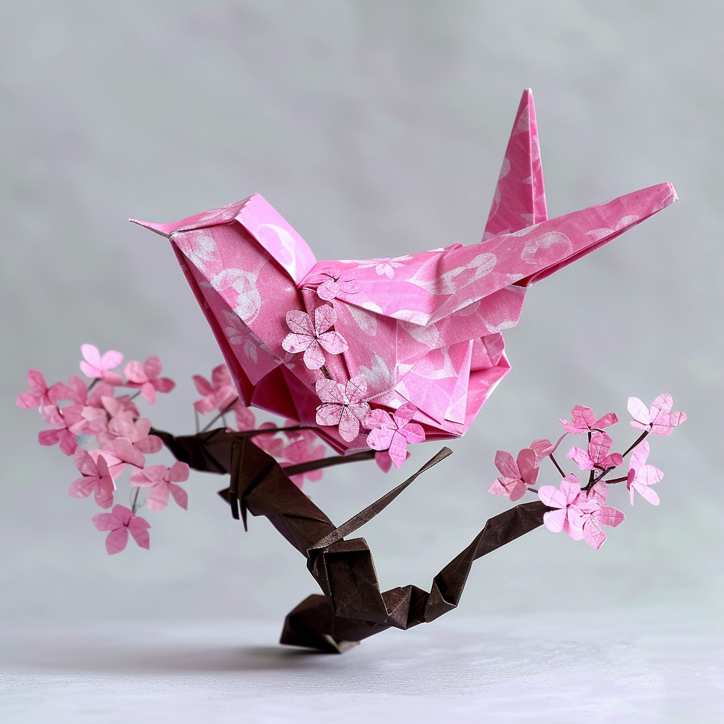 Japanese Origami Sakura Blossom Art