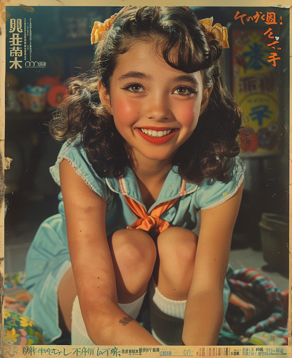 young asian black girl poster