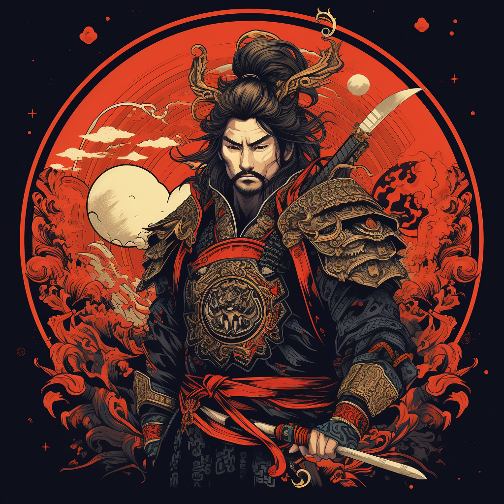 Japanese Samurai Warrior Illustration