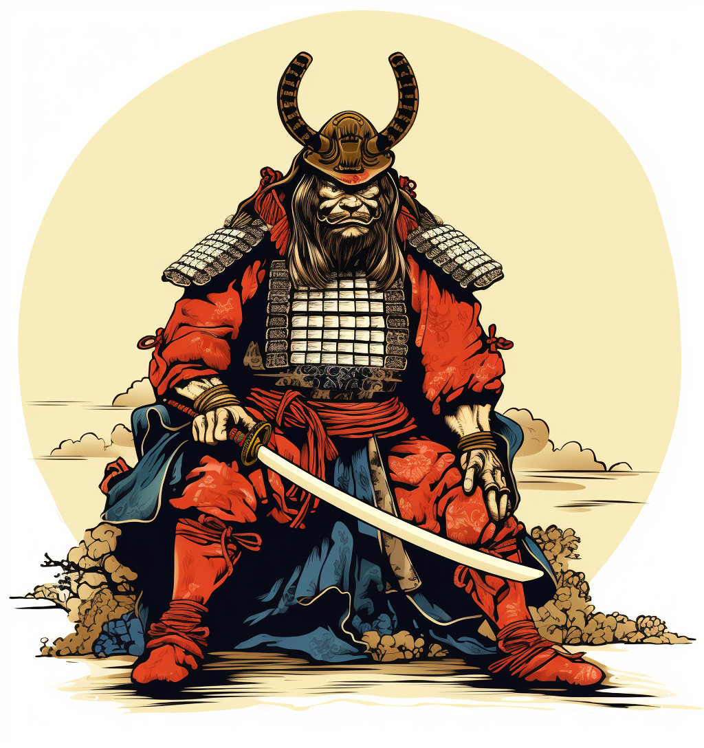 Japanese Shogun Cartoon Illustration