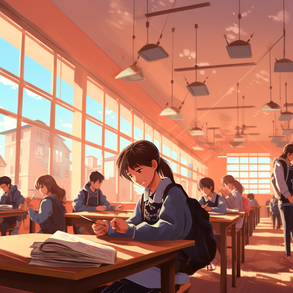 Japanese students at school