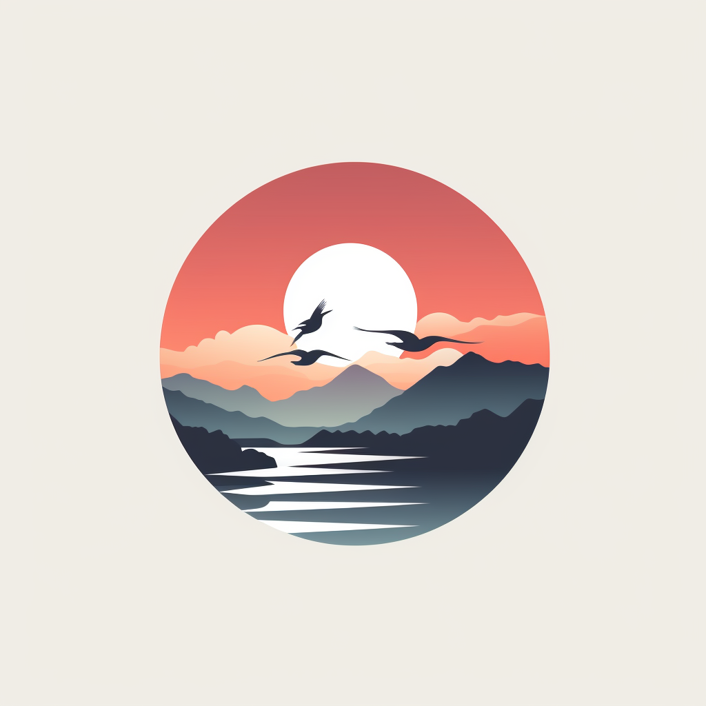 Simple Japanese Sunrise Logo