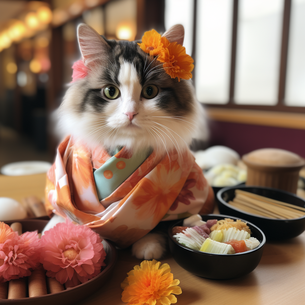 Japanese Sushi Chef Bobtail Cat