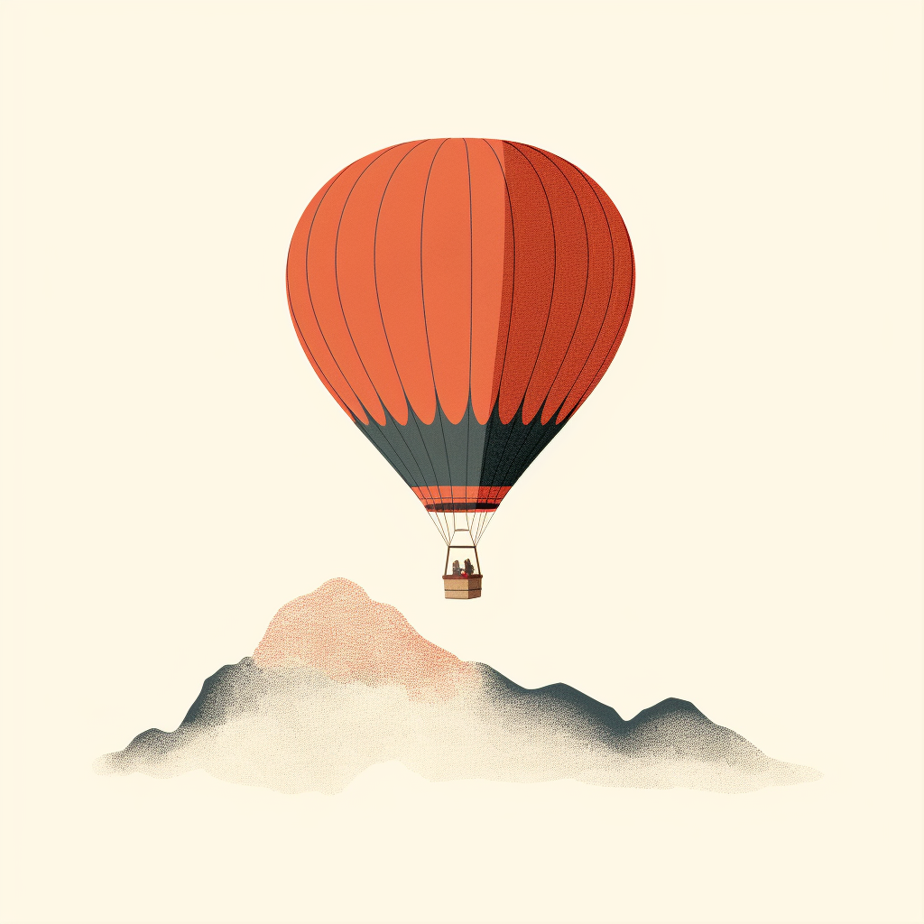 Nostalgic hot air balloon vintage clipart